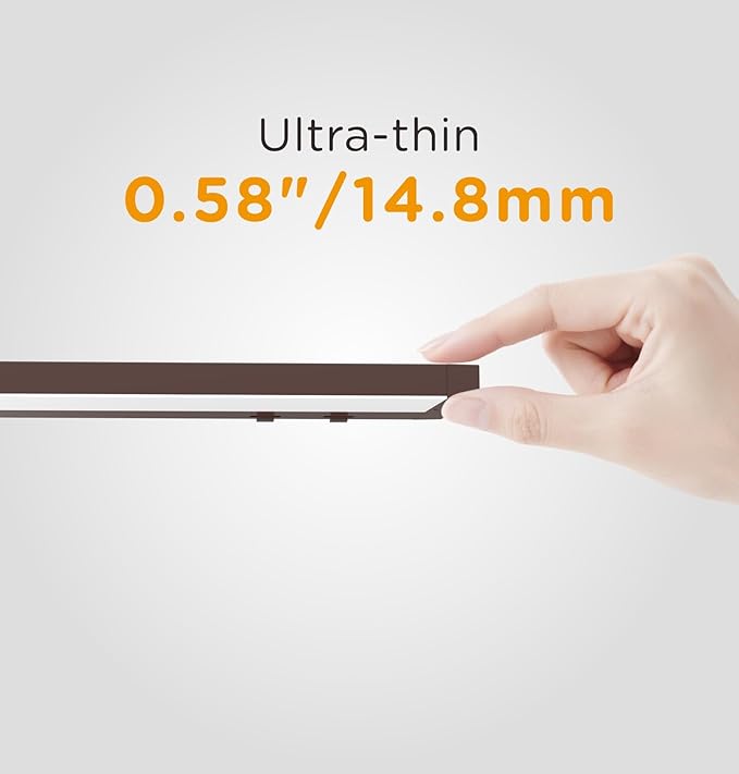 12 Inch Under Cabinet Lighting Plug in, 7W 120V 3 Color 3000K/4000K/5000K, 3 Brightness, Super Bright, Ultra Thin Under Counter Lights for Kitchen, Linkable LED Cabinet Light, Bronze