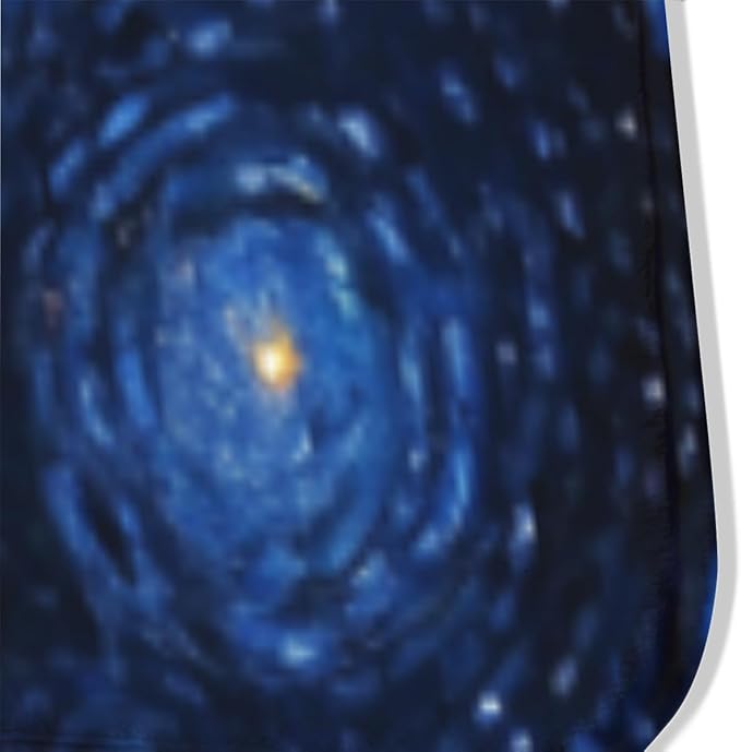Machine Washable 5' x 7' Oil Painting-Style Area Rug, Bule Floor mat, Suitable for bedrooms, Girls' Room Bedside, Living Room, Dining Room, Office, Non-Slip Low-Pile Stars and Swirls Carpet