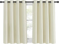 NICETOWN Blackout Kitchen Window Curtain 45 inches Length - Thermal Insulated Solid Grommet Sound & Light Reducing Room Darkening Drape for Bathroom (Beige, 1 Panel, W52 x L45)
