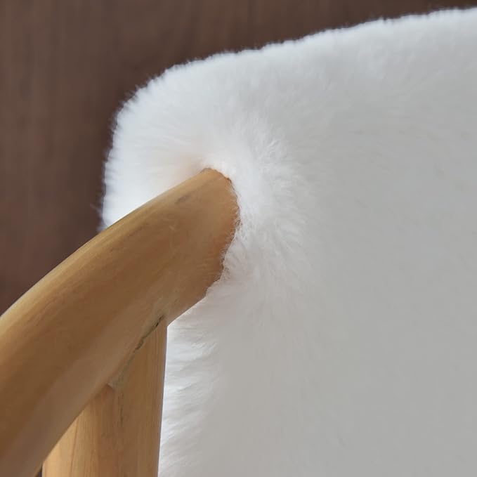 White Faux Rabbit Fluffy Fur Rugs for Bedroom Machine Washable Furry Area Rugs for Living Room Smal 2x4 Shag Runner Rug Nursery Rug
