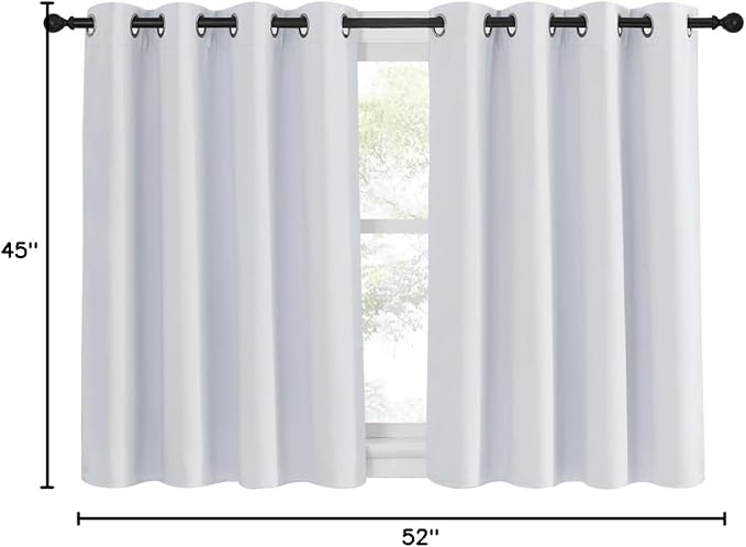 NICETOWN Room Darkening Curtain for Living Room - Window Treatment Thermal Insulated Grommet Room Darkening Panel/Drape for Bedroom (1 Panel, 52 by 45, Greyish White)