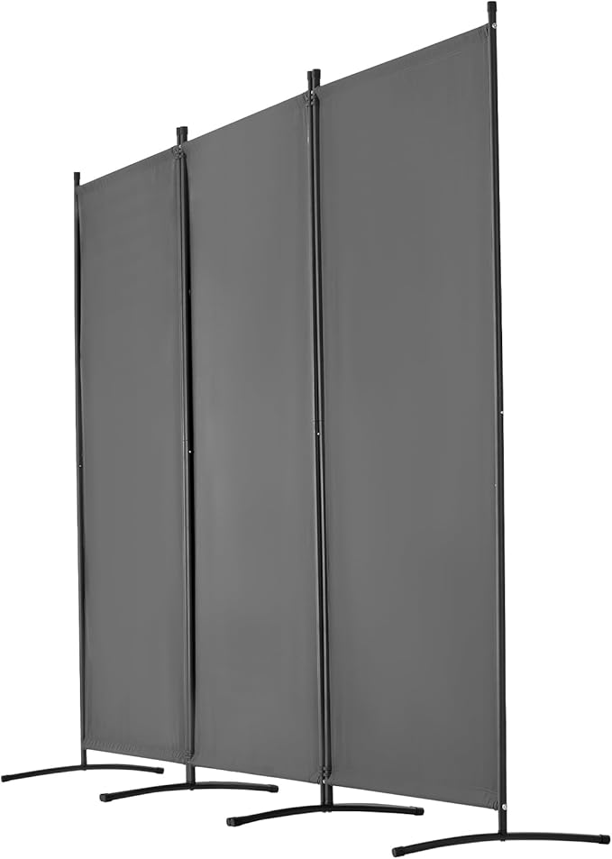 VEVOR Room Dividers, 3 Panel Room Divider, Folding Privacy Screen and Portable Partition Divider for Room Separation, Freestanding Room Partitions for Office, Bedroom, Study, Grey