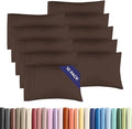 Queen Pillow Cases Set of 10 - Ultra Soft Hotel Quality Pillowcase Covers - Comfy & Wrinkle Free - Shrink, Stain and Fade Resistant - Easy-Care, Machine Washable Pillow Protectors - 10 Pcs Set - Brown