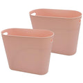 ROYFACC Small Trash Can Plastic Bathroom Wastebasket 3.2 Gallon Slim Garbage Container Bin with Handle for Home Kitchen Bathroom Bedroom Office, 2 Pack, Pink