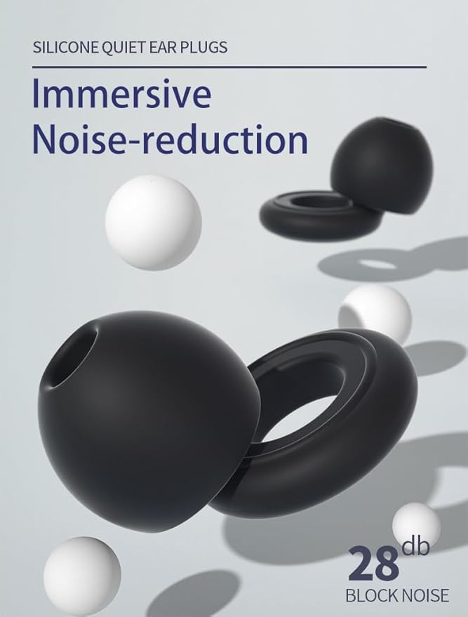 6 Pairs Soft Silicone Earplugs Reusable Noise-Reducing for Concerts, Sleep, Focus, Travel, Adjustable Size 28dB (SNR) Noise Reduction Mixed