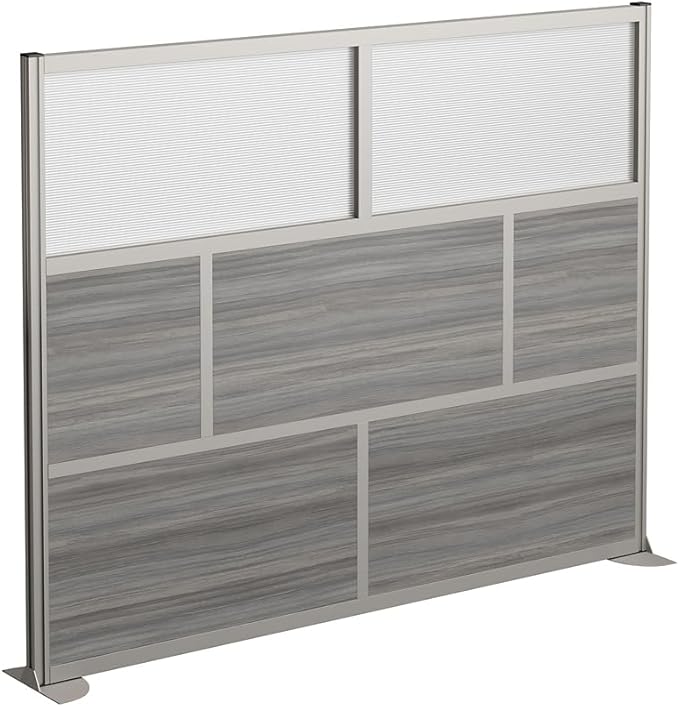 NBF Office Partitions - Cubicle Privacy Panel Wall Divider - Modern Room Separator with Quick Assembly - Indoor Laminate Free Standing Portable Room Divider Panel - 76" H x 96" W (Gray)