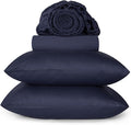URBANHUT 800 Thread Count 100% Cotton California King Size Sheets, Luxury 4 Piece Cal King Bedsheets, Hotel Sheets Sateen Finish - Better Than Egyptian, 16" Elasticized Deep Pocket - Navy Blue