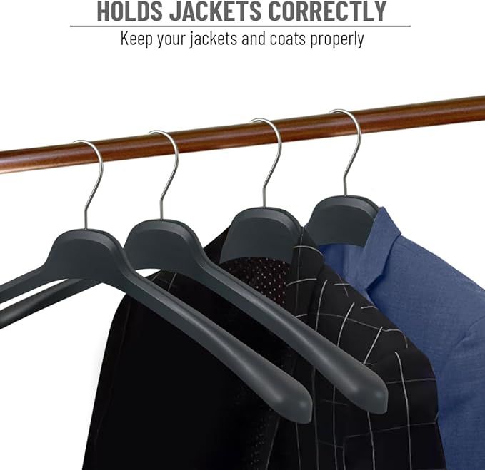 All Hung Up Hangers Plastic Coat Hangers, Clothes Hangers (Black, 36pk)