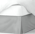 Pleated Bed Skirt Queen Size, 14" Drop with Platform Design for Secure Fit, Split Corners, Wrinkle-Resistant Microfiber for Modern Stylish Look, Tailored Bedding for Hotel Luxury - Light Grey