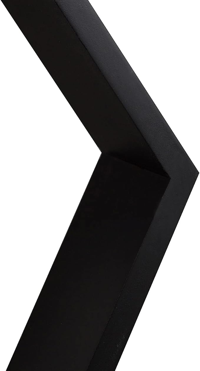 AHDECOR Wall Mounted Hexagon Floating Shelves, Wooden Wall Organizer Hanging Shelf for Home Decor, Set of 3, Black