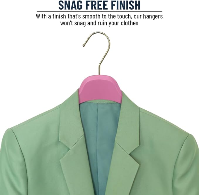 All Hung Up Plastic Coat Hangers, Color Clothes Hangers - Pink (100pk)