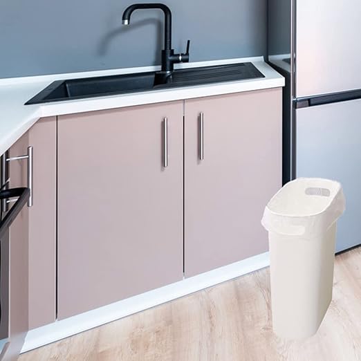 ROYFACC Small Trash Can Plastic Bathroom Wastebasket 3.2 Gallon Slim Garbage Container Bin with Handle for Home Kitchen Bathroom Bedroom Office, 2 Pack (White)