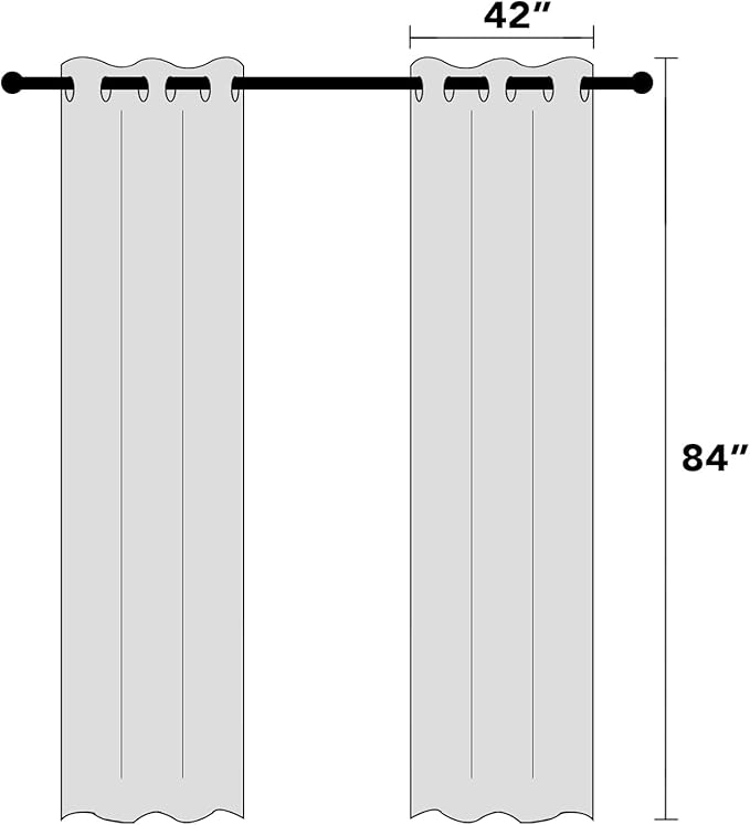 PrinceDeco Blackout Curtains 84 Inches Long Linen Blackout Curtains for Bedroom Textured Thermal Drapes Privacy Protection Soundproof Window Treatment Drapes for Living Room,W42 X L84, Glacier Grey