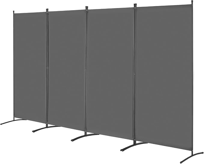 VEVOR Room Divider, 4 Panel Room Divider, Folding Privacy Screen and Portable Partition Divider for Room Separation, Freestanding Room Partitions for Office, Bedroom, Study, Grey