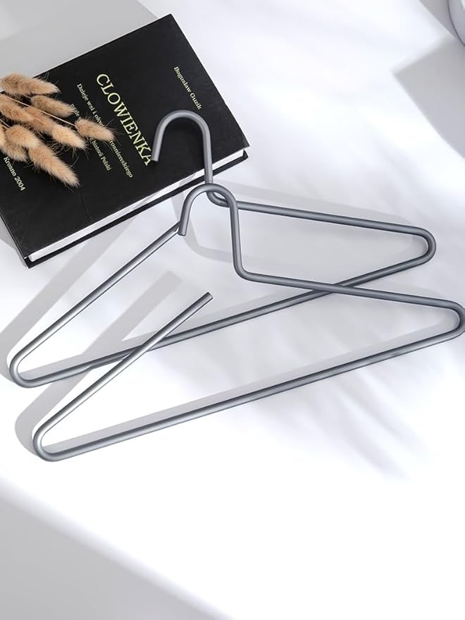 Premium Matte Titanium Gray Aluminum Coat Hangers 100 Piece Set, 16.5” Extra Smooth & Durable Metal Shirt Dress Hanger,Aluminum Alloy Hanger,Clothing Support,Clothing Hang