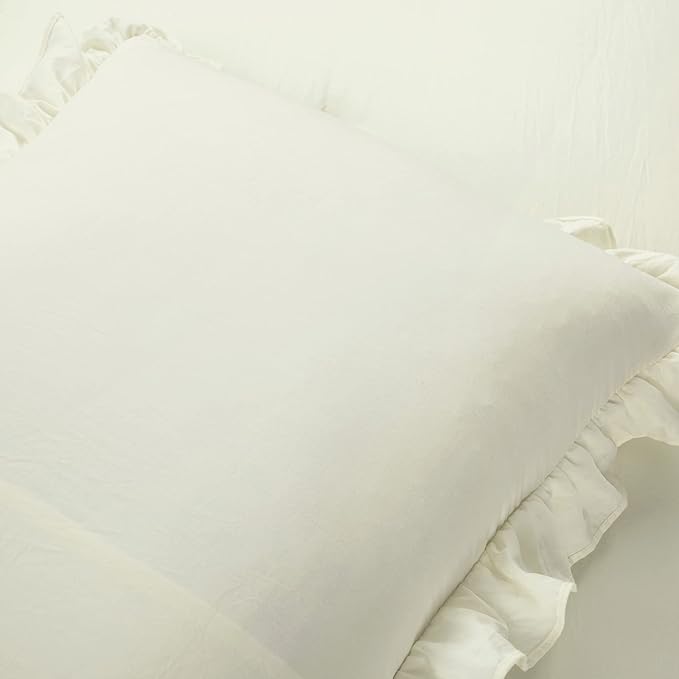 Lush Decor Ella Parisian Vintage Chic Ruffle Lace 3 Piece Comforter Set, Full/Queen, Ivory