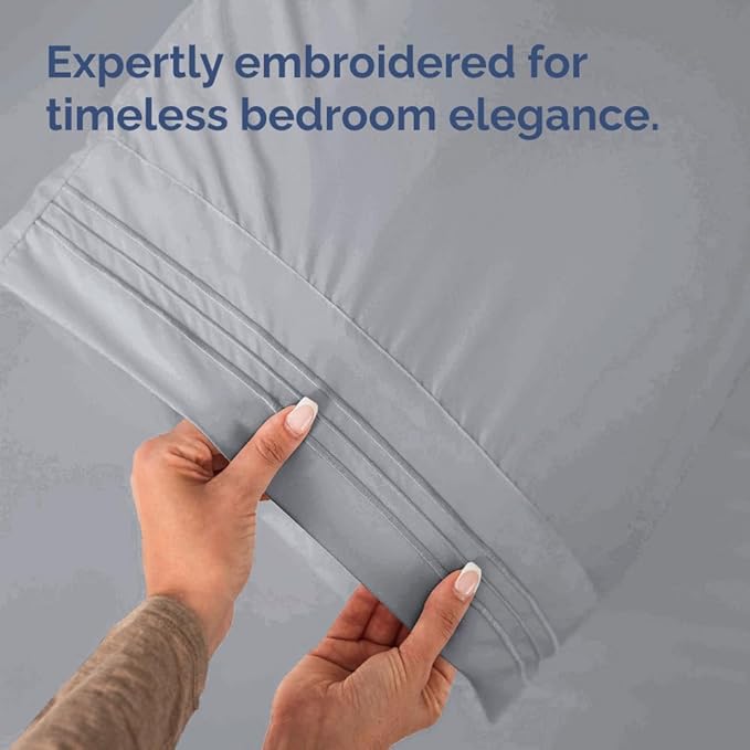 King Pillow Cases Set of 6 - Ultra Soft Hotel Quality Pillowcase Covers - Comfy. Cozy & Wrinkle Free - Shrink, Stain and Fade Resistant - Machine Washable Pillow Protectors - 6 Piece Set - Steel Blue
