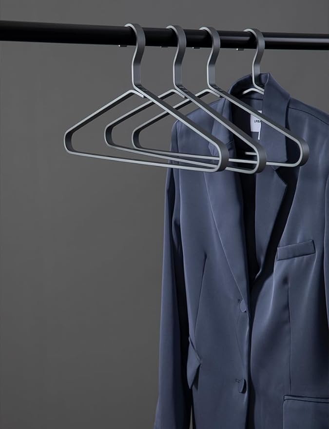 Premium Matte Silvery Aluminum Coat Hangers 6 Piece Set, 17.7” Extra Smooth & Durable Metal Shirt Dress Hanger,Aluminum Alloy Hanger,Clothing Support,Clothing Hang