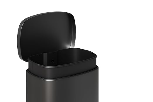 GarveeHome 13 Gal & 2.6 Gal Trash Can Combo Set, Kitchen Trash Can and Bathroom Trash Bin with Lid, Step-On Rustproof Garbage Bin with Inner Bucket, Black