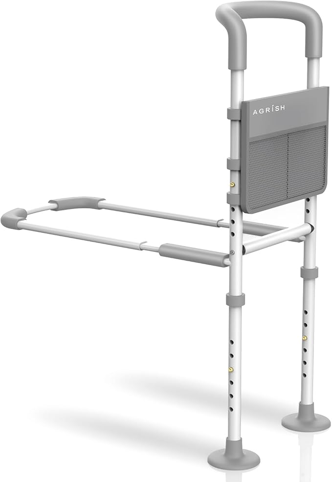 Agrish Bed Rails for Elderly Adults Safety, Bed Rails for Seniors with Motion Lights & Storage Pouch, Adjustable Bed Assist Rail for Surgery Patients - Medical Bed Rail