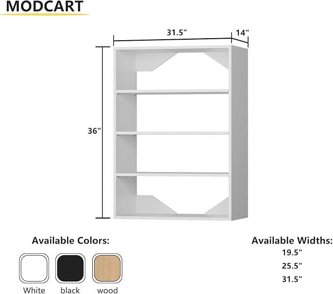 Short Tower Closet Unit, Modular Closet System, Wood Closet System Organizer with Storage for Walk In Closets, Clothing Rack Wardrobe Closet for Hanging Clothes, Bedroom, White, 31.5"W