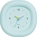 mooas Cute Mini Analog Marshmallow Clock 6.9 Inch Aesthetic Small Silent Bedside Desk Clock Battery Operated Non-Ticking Shelf Clocks for Décor Livingroom Bedroom Kitchen Desktop Gift Clock(Blue)
