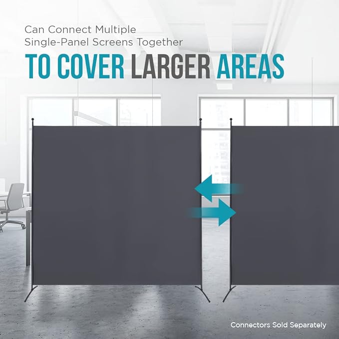 Steel-AID Single-Panel Privacy Room Divider – Folding Partition Privacy Screen for Office, Classroom, Dorm Room, Kids Room, Studio, Conference - 71" x 72" - Easy to Assemble, Freestanding & Foldable