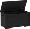 Timberer 31.5" Storage Chest, Wooden Storage Bench, Lift Top Toy Chest with 2 Safety Hinges, Large Toy Box, Entryway Shoes Bench for Living Room, Bedroom, Black