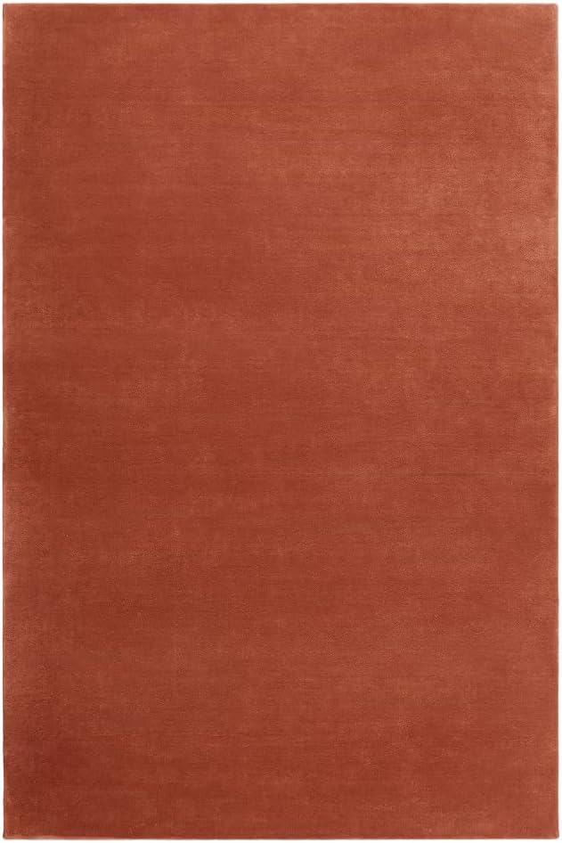 Hand-Tufted Wool Square Area Rug – Soft Premium Wool Carpet for Living Room, Bedroom & Home Décor – 14X14 ft| Brick Red – Durable, Non-Slip Backing, Handcrafted Rug