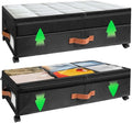 Under Bed Storage with Wheels, 72L XXL Under the Bed Storage Containers Large, 10‘’ Tall Adjustable Storage for Underbed with Lids