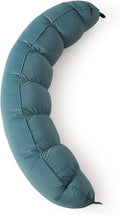 Peallow(Pat. Pend) – Long Round Body Pillow for Adults, Bolster Pillow for Sleeping, Soft and Supportive Pillow for Sleeping & Lumbar Support (Slate Blue,47")