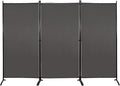 MAYOLIAH Partition Room Dividers 3 Panel Folding Privacy Screens 6 Ft Tall Portable Office Walls Dividers for Room Separator 102"x20"x71", Grey