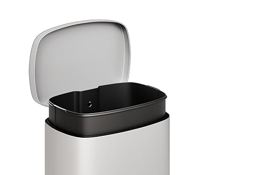 GarveeHome 13 Gal & 2.6 Gal Trash Can Combo Set, Kitchen Trash Can and Bathroom Trash Bin with Lid, Step-On Rustproof Garbage Bin with Inner Bucket, White