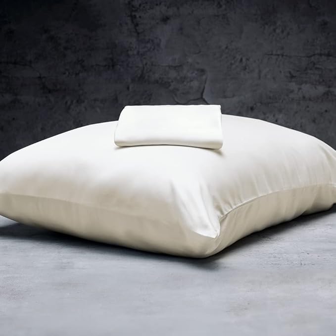 LUXOME 100% Rayon (Viscose) from Bamboo Pillowcase Set (King) | 400 Thread Count | Moisture-Wicking | Envelope Closure | Ivory