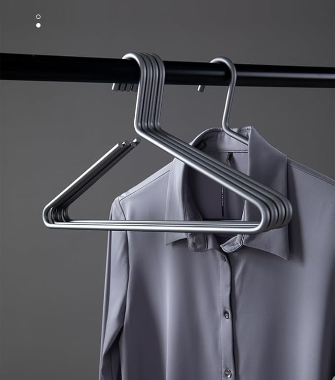 Premium Matte Titanium Gray Aluminum Coat Hangers 100 Piece Set, 16.5” Extra Smooth & Durable Metal Shirt Dress Hanger,Aluminum Alloy Hanger,Clothing Support,Clothing Hang
