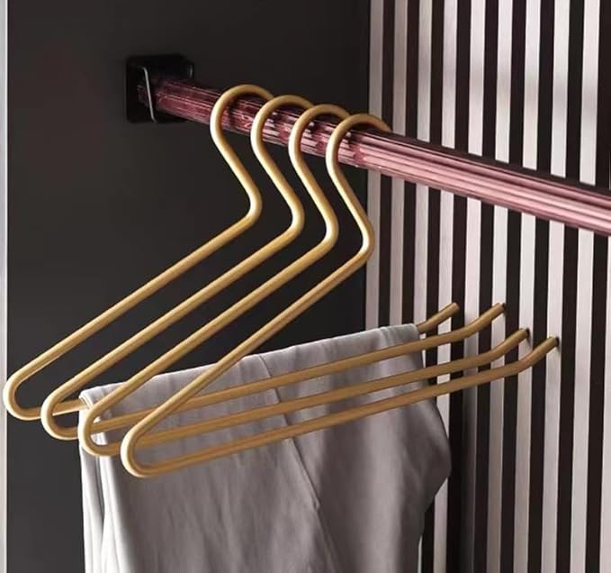 Premium Matte Gold Aluminum Pants Hanger 10 Pack, 13.7” Extra Smooth & Durable Metal Shirt Dress Hanger,Aluminum Alloy Hanger,Clothing Support,Clothing Hang
