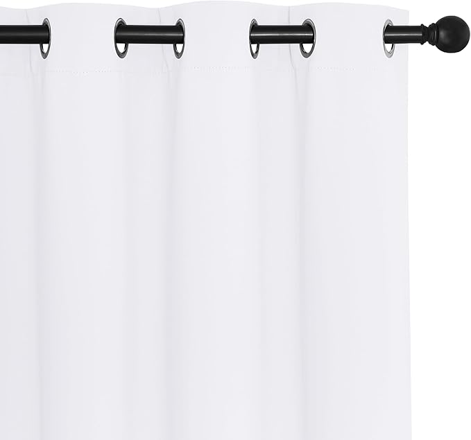 NICETOWN Room Divider Curtain 132 Inches Long, Wide Blackout Sliding Door Curtain for Bedroom, Room Darkening Privacy Window Curtain for Patio Door (1 Panel Set, White, 80 x 132 Inch)