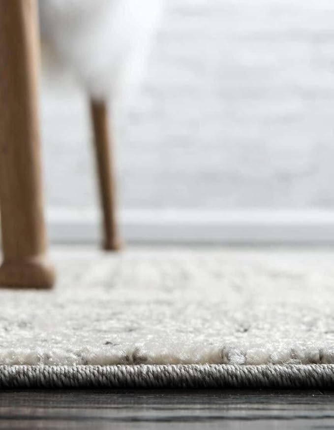 Unique Loom Del Mar Collection Area Rug - Jennifer (2' x 8' Runner, Gray/ Black)