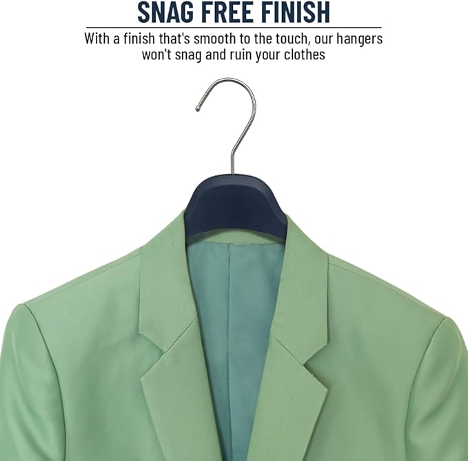 All Hung Up Hangers Plastic Coat Hangers, Clothes Hangers (Navy Blue, 100pk)