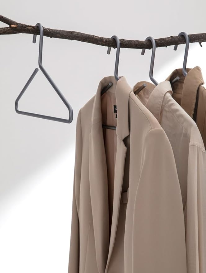 Premium Matte Titanium Gray Aluminum Coat Hangers 100 Piece Set, 16.5” Extra Smooth & Durable Metal Shirt Dress Hanger,Aluminum Alloy Hanger,Clothing Support,Clothing Hang