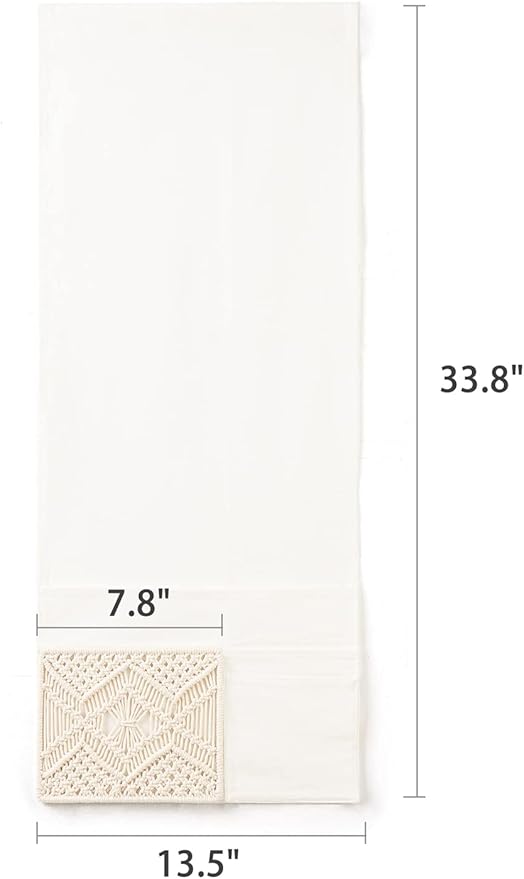 Mkono Couch Bedside Caddy Boho Remote Control Holder Macrame Armrest Storage Sofa Organizer with 4 Pockets for Magazine, Books, Tablet, Sunglasses, Cell Phone, IPad, Home Dorm Room Decor, Ivory