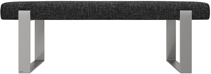 VANT Upholstered Bed Bench - Weave Prestige - Brushed Nickel - Contemporary Modern, Bedroom Bench Seat, Hallway, or Entryway