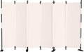 Room Divider, 6 Panel Upgraded Folding Privacy Screen, 132” Highly Secretive Separation with 4 Metal Feet, Partition Screen, Lightweight Freestanding Wall Divider Bedroom (White)