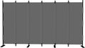 Room Divider, 6 Panel Upgraded Folding Privacy Screen, 132” Highly Secretive Separation with 4 Metal Feet, Partition Screen, Lightweight Freestanding Wall Divider Bedroom (Grey)