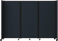 Versare Room Divider 360 Portable Wall Partition | Folding Panels | Large Freestanding Divider | Locking Wheels | Temporary Room Separator