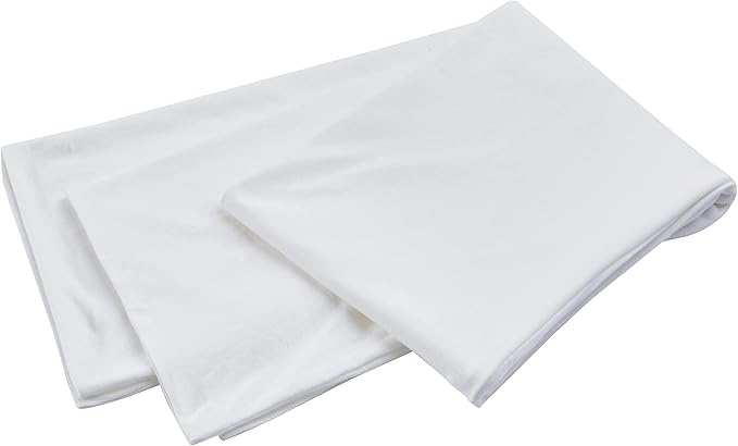 Oubonun 100% Jersey Cotton Body Pillow Cover with Zipper - Luxury Soft Removable Pillow Case - Long Fuzzy - Knitted (White, 21"X54")