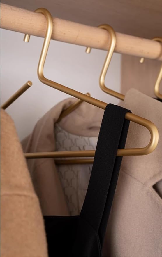 Premium Matte Gold Aluminum Coat Hangers 100 Piece Set, 16.5” Extra Smooth & Durable Metal Shirt Dress Hanger,Aluminum Alloy Hanger,Clothing Support,Clothing Hang