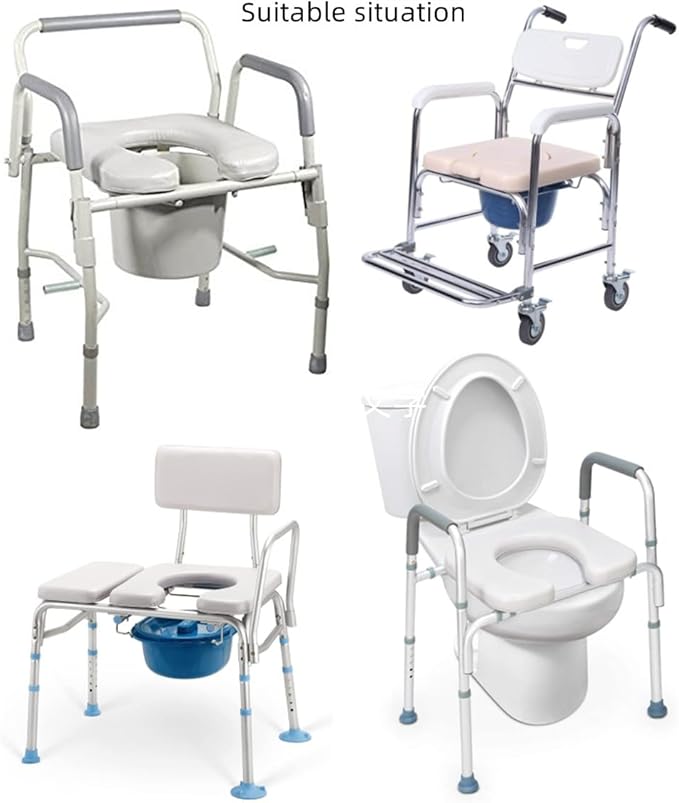 MUUL-WHCH Commode Seat Cushion, White U Shape Padded Cushion for Bedside Commodes, Chair, Shower Wheelchair