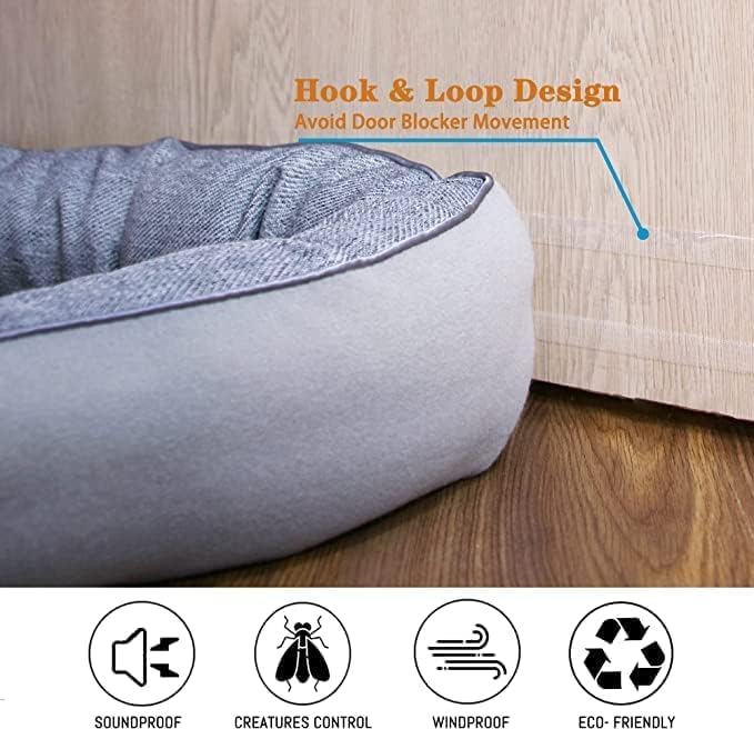 TORRAMI 30" Door Draft Stopper Under Bottom Insulation Noise Air Stopper 2.07LB,Draft Stopper Guard Seal for Doors and Windows - Dark Gray