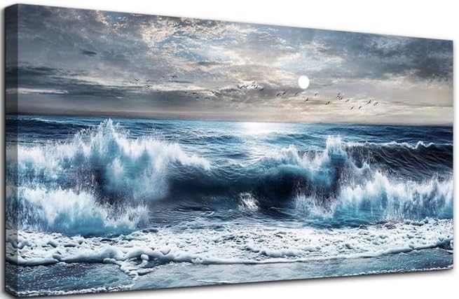 ERQINHUA Large Canvas Wall Art For Living Room Wall Decor For Office Bedroom Mural Wall Pictures Artwork Marine Landscape Painting Hotel Room Aesthetic Printed picture artworks Home Decor 30"x60"